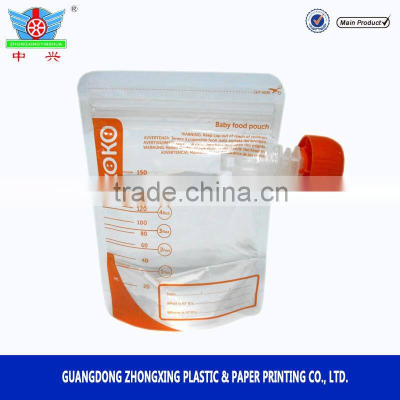 customized reusable juice laundry detergent clear drink stand up spout pouch