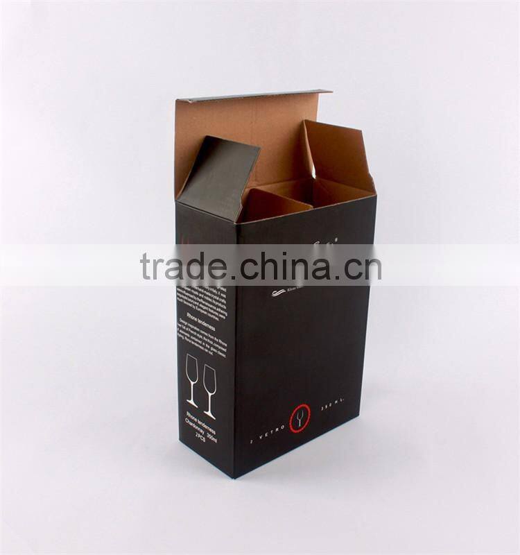 Wine glass packing black corrugated wine glass box