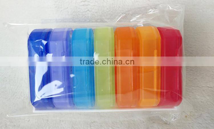Promotional Travel Use 7 days plastic pill box case