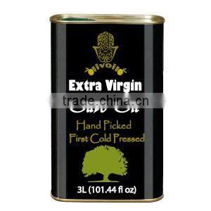 Premium Quality Organic Extra Virgin Olive Oil. Organic Olive Oil. 100% Extra Virgin Olive Oil. 1st Cold Press. 3 L metallic Tin