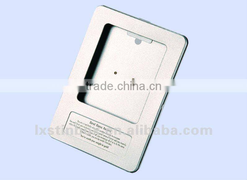 plain with PVC lid rectangular tin box with window