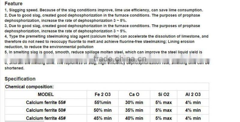 2017 Online product selling best quality and low price calcium ferrite