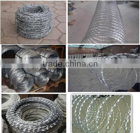 Single Razor,2 strands,4 strands Razor Type and Galvanized Surface Treatment barbed wire price