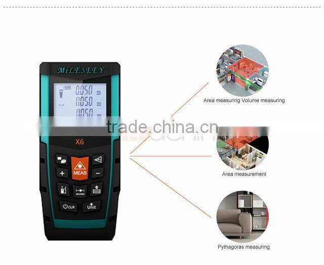 Mileseey 100m Handheld Laser Distance Meter Digital Laser Range Finder Laser Range Meter Laser Tape Measure X6