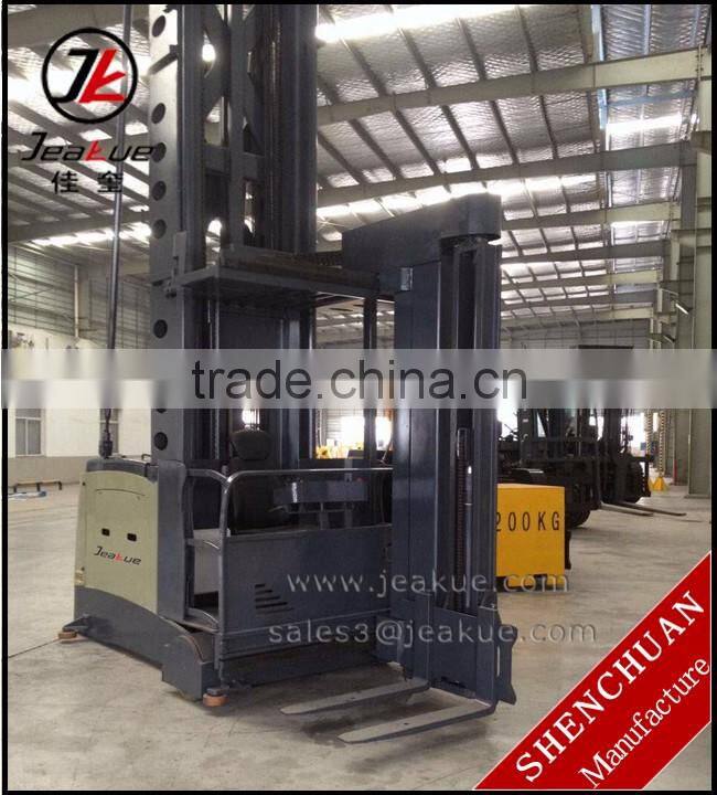 Three ways forklift for Narrow Aisle 1800mm Battery operated Man Up electric three ways forklift
