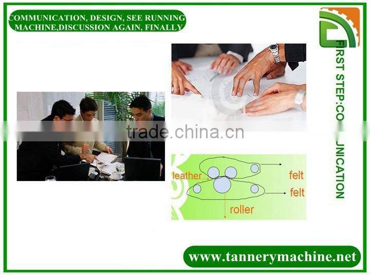 cow cattle buffalo 3 roller continues through feed leather sammying machine