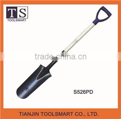 Hot sale different types of camping steel garden shovel with wooden handle
