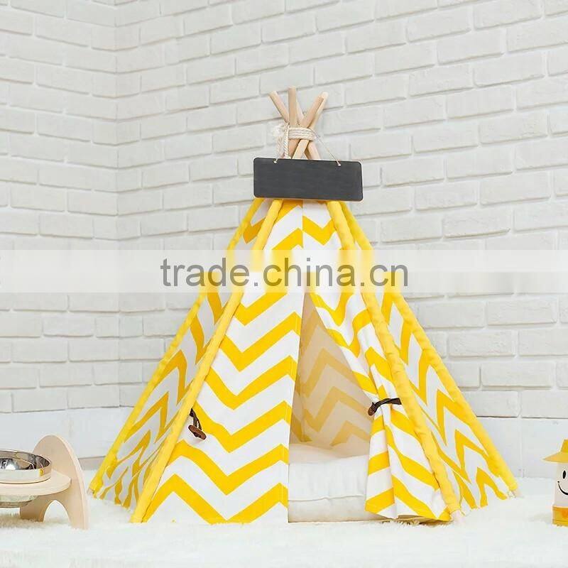 New Custom chevron style wholesale dog play sleep pet teepee tent