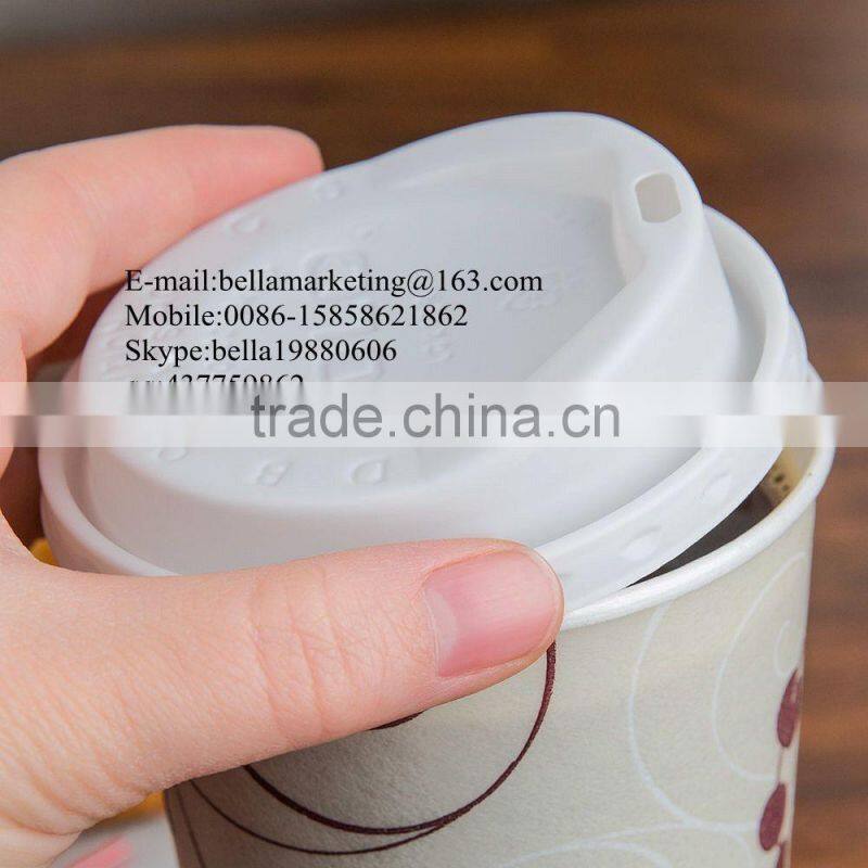 White/Black Plastic PS Paper Cup lid, The Gourmet Lid Hot Cup Lid