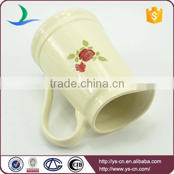 YSj0010-03 Wholesale flowee decal stoneware bathroom jug