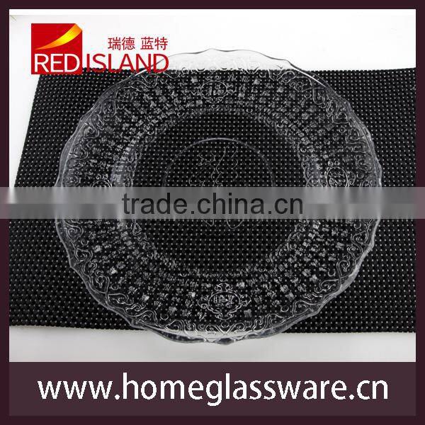 2016 hotsale CLEAR PASTRY CAKE PLATE OR PLATTER SWEETS DESSERTS ROUND CLEAR CHINESE GLASS