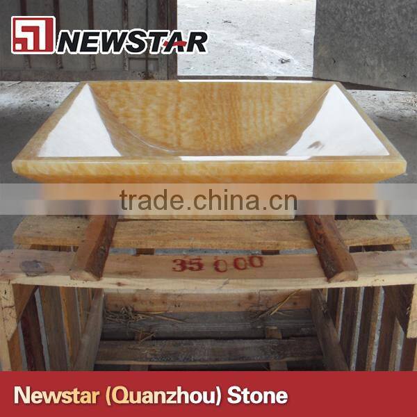 yellow natural onyx vessle factory