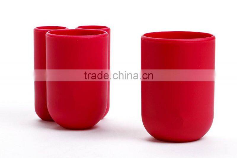 Fashion plastic rinsing water cup with circle pattern