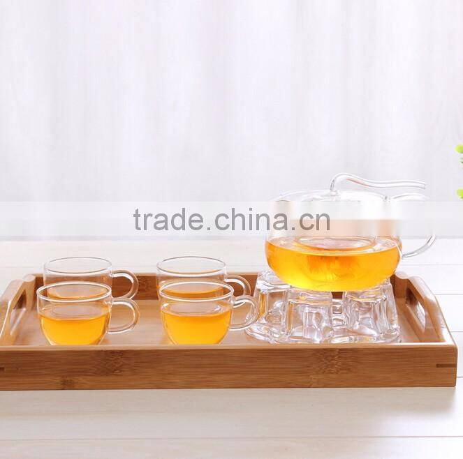 Haonai wholesale clear borocilicate glass tea set with filter