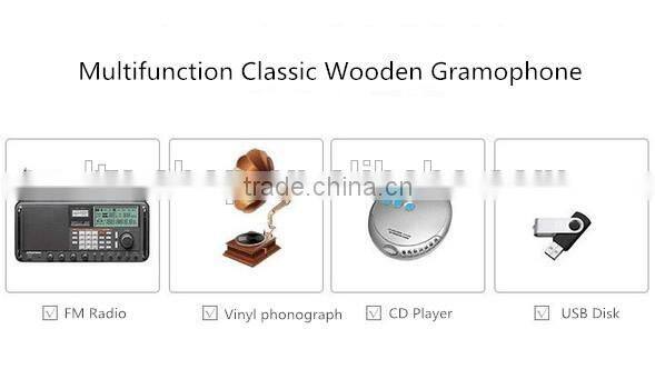 Hot High Quality Classic Wooden Radio Gramophone Luxury Retro Vinyl Phonograph Record Player Wooden Radio Gramophone