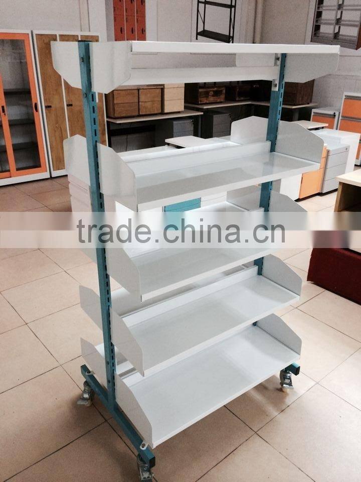 Moveable book shelves/double face steel book shelves steel library shelves,steel book shelf, metal library shelving