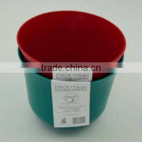 Anhui wholesale biodegradable and eco round bamboo fiber plant flower pot