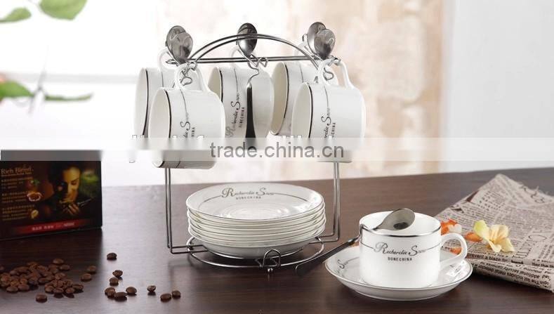 12pcs Porcelain Ceramic coffee Cups and Saucers set