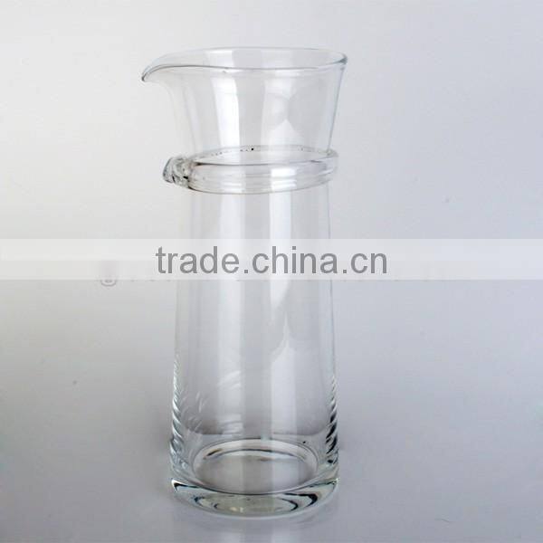Fantastic hand made glass wine carafe with clear glass