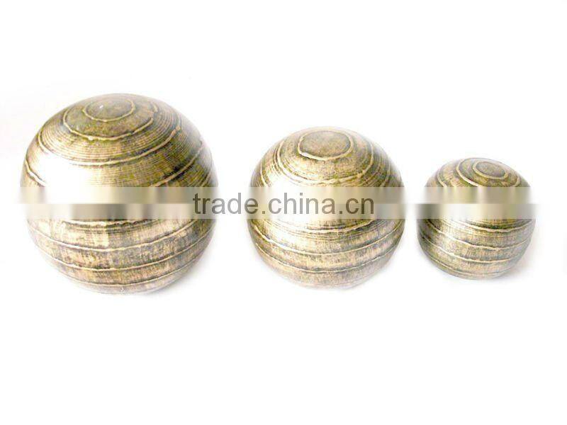 Stone Decorative Balls , hammered pattern Set of 3 sizes