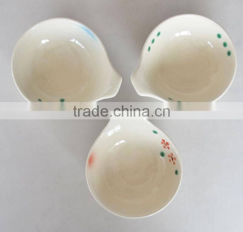 Japanese style ceramic sushi dish with hand painting