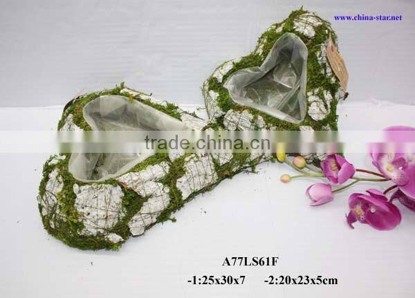 moss cushions with flower pot