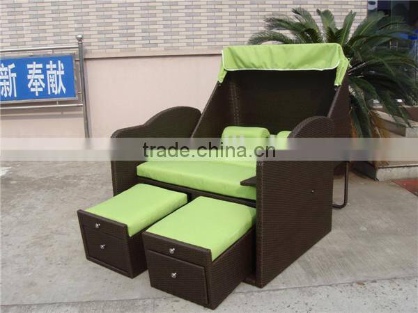 China wicker rattan beach basket with canopy ESR-7221