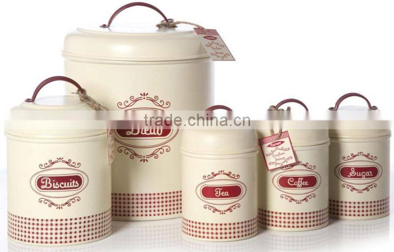 Round Metal Biscuit Jar