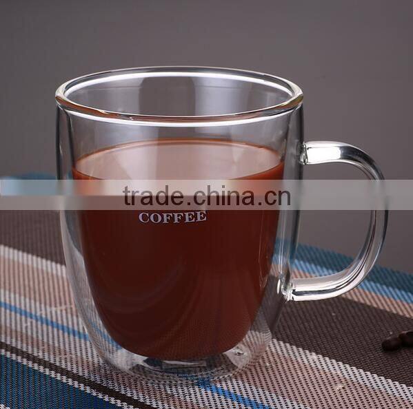Borosilicate Double Wall Glass Cup With Lid