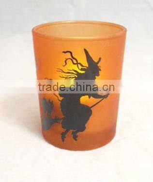 Hallowmas Magic Road Scholar glass candle holder