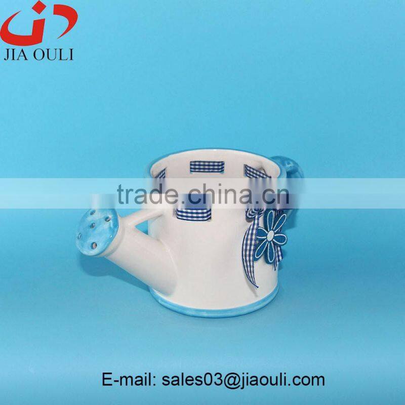 Hot sales home decor watering can shape garden planters, flower pots ceramic