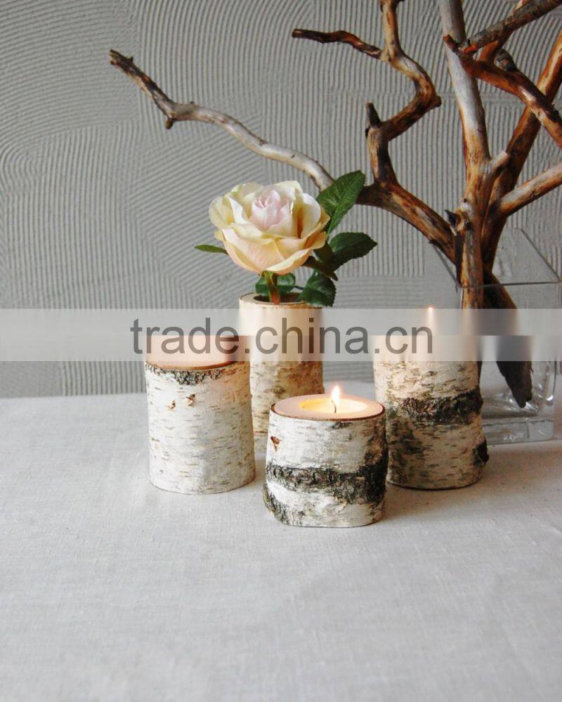 Home Decor Wood Candles.Tree Branch Candleholders Set Of 3, Wooden Tealight Holders