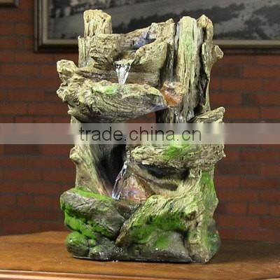 Tiered Log Statue Fountain With LED Lights