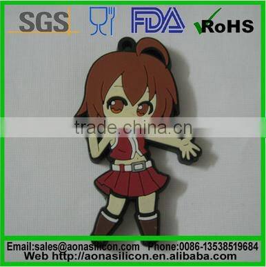 China factory Wholesale silicone lovely cartoon keychain for child