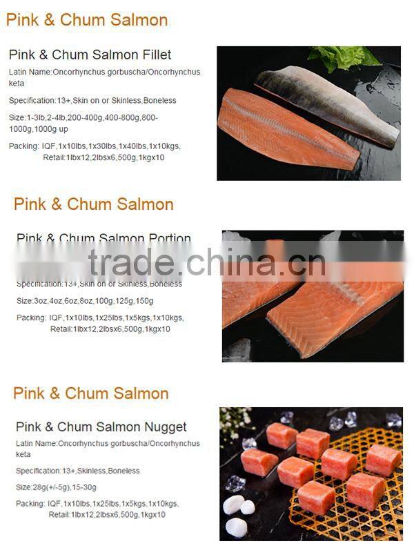 china seafood IQF iqf chum salmon portion