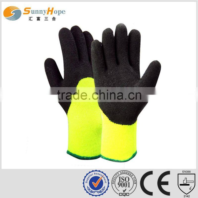 latex gloves 3/4 coated foam nitrile winter glove
