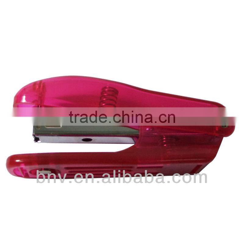 2015 Hot selling transparent standard desktop plastic clear stapler promotional stapler