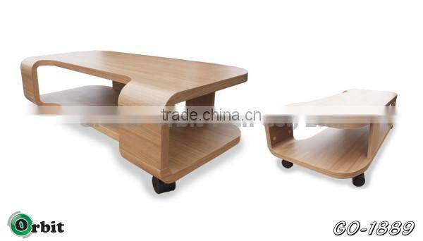 Modern design wooden tea table, living room furniture side table with shelf