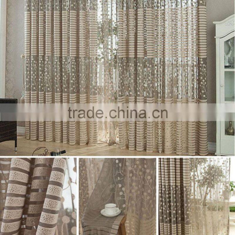 1 Pair Jacquard Flower Pattern Net Curtains for Window Elegant Curtains for Living Room the Sun-shading Curtain for Kitchen Deco
