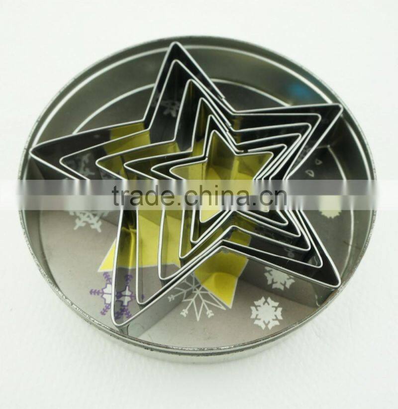 47023 6pcs five star shape stainless steel cookie cutter set