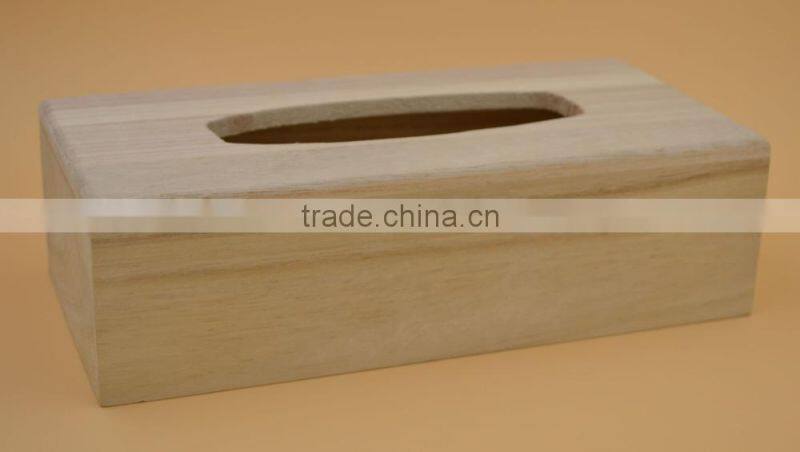 2017 wooden tissue box poulownia pumping carton wooden paper suction box
