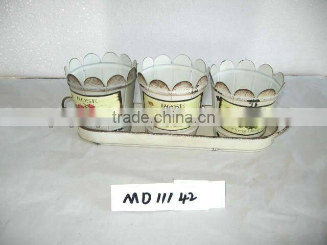 Green Galvanized Metal Bucket With Handles