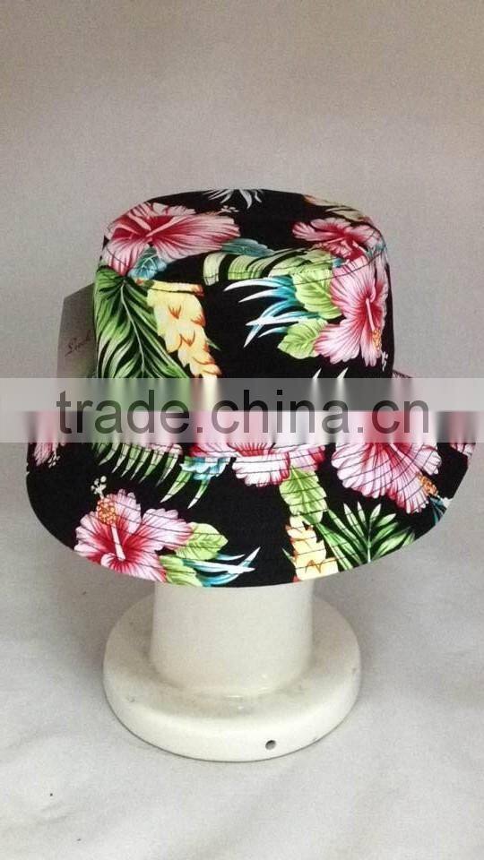 fashion bucket hat with high quality digital printing,flower bucket cap