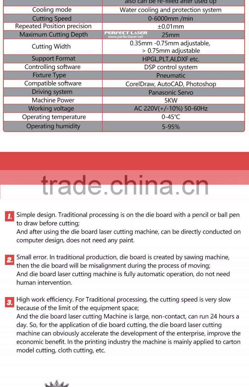 18mm Plywood Laser Die Board Cutting Machine 300w 400w to Make Plywood / Carton / Wood Package