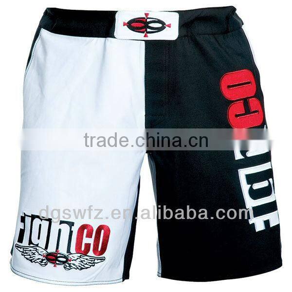wholesale factory price high quality new lycra spandex plain black blank 4 way stretch mma shorts