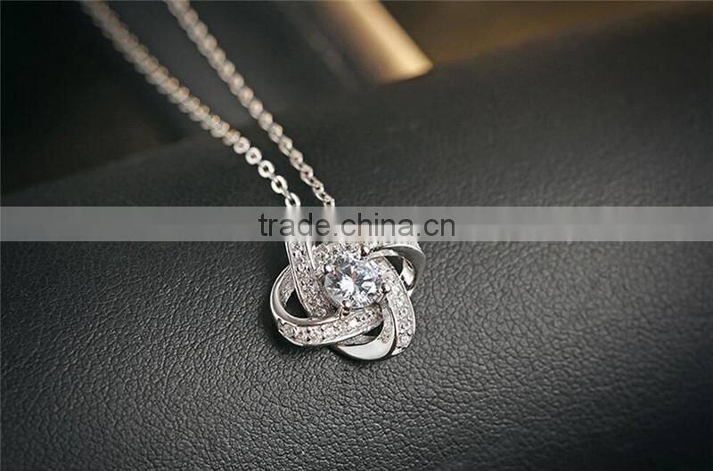 2017 new fashion hollow flower CZ pendant necklace jewelry Eternal Lucky Star Necklace
