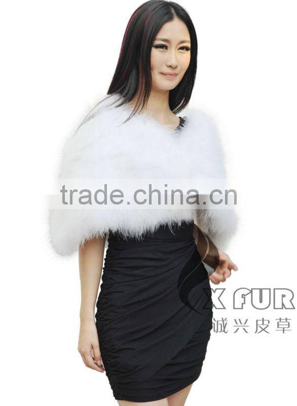 CX-B-87A Turkey Feather Ladies Fashion Fur bridal Cape
