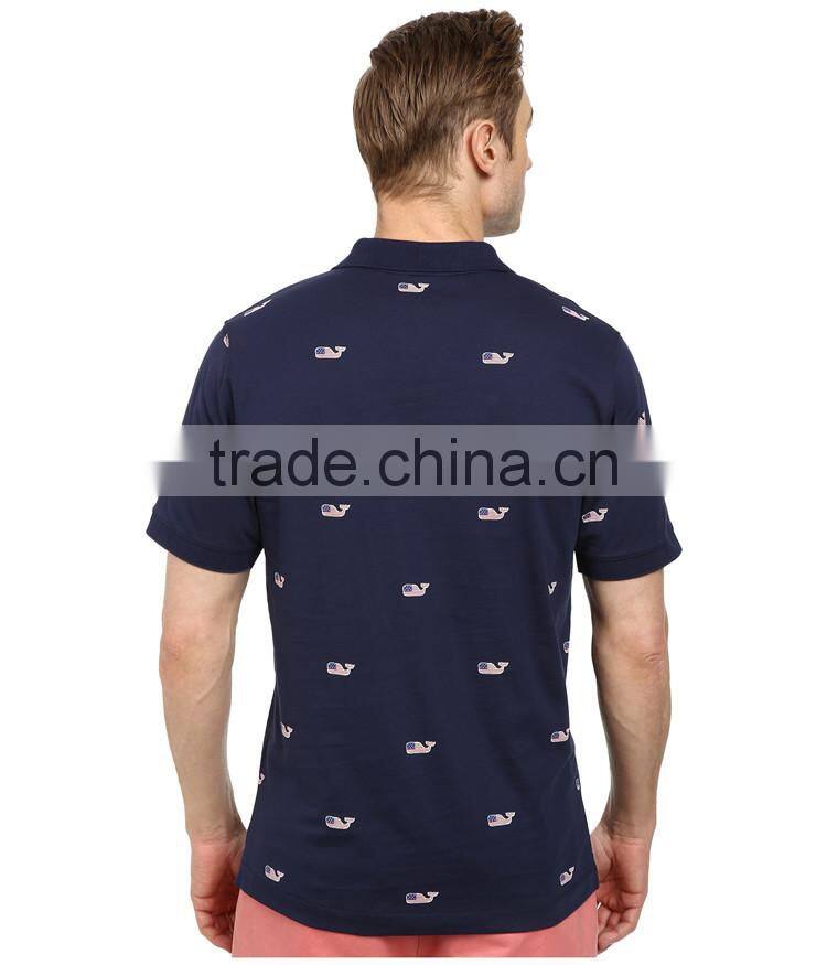 Fashion shorts embroidery designs mens golf patterned polo shirt embroidery