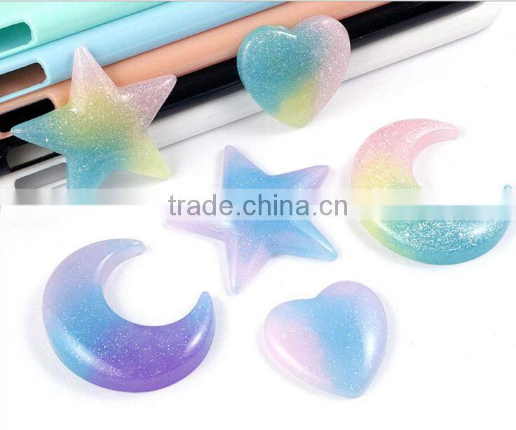 diy apple orange fruit design phone sticker accessories new trendy fruit resin charms for mobile phone