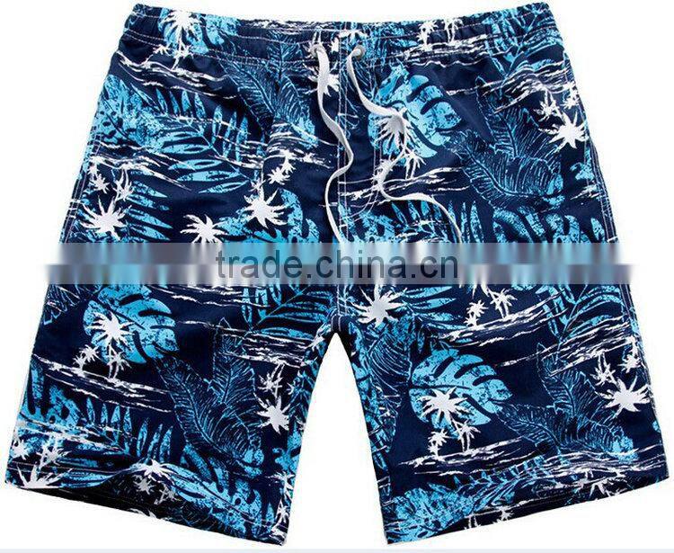 "Coconut trees and people" printed sarong beachwear for man